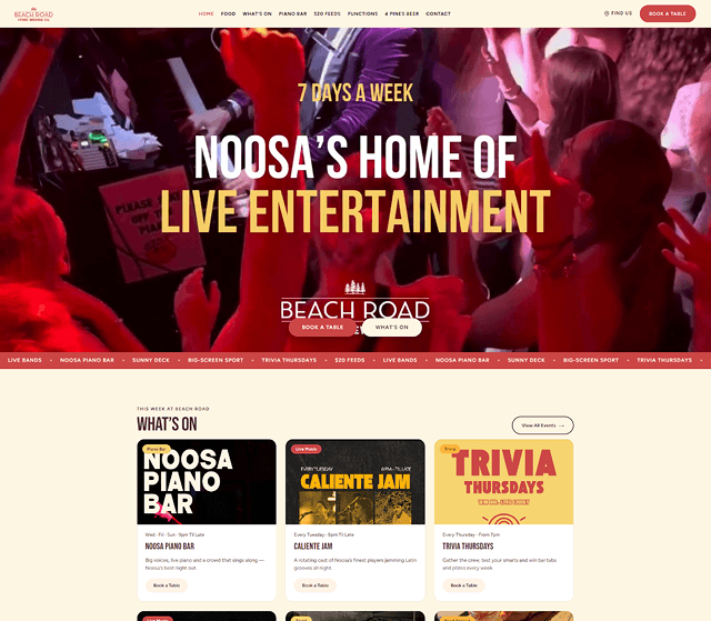 A Modern WordPress Redesign for Beach Road Noosa — the delivered interface