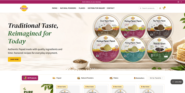 A Direct-to-Home Shopify Store for a Papad Manufacturer