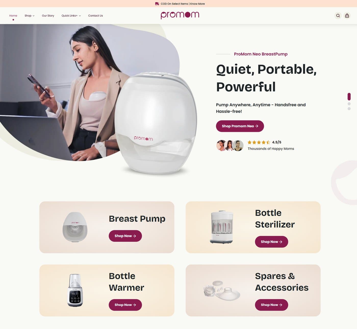 Direct-to-Consumer Retail for a Wearable Breast Pump — the delivered interface