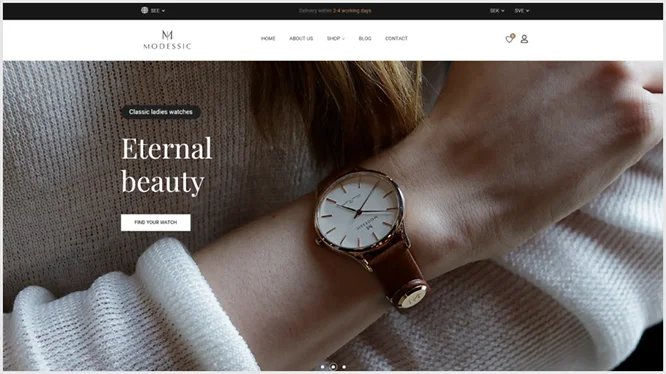 elegant Shopify store for watches