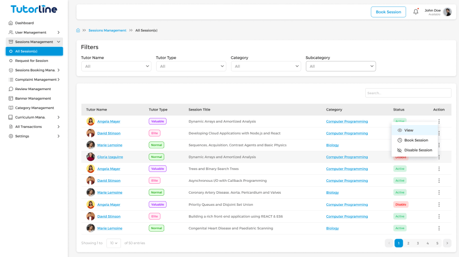 Real-time teaching Application